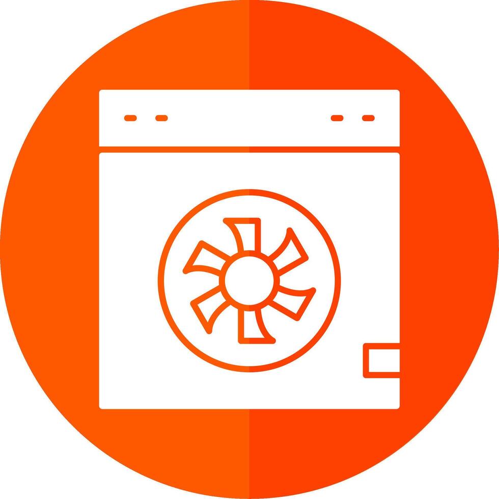 Cooler Glyph Red Circle Icon vector