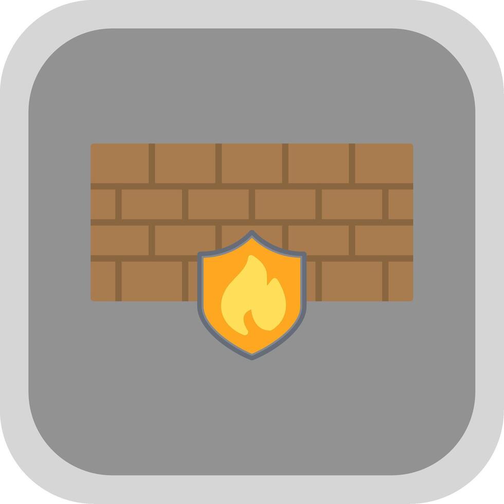 Firewall Flat Round Corner Icon vector