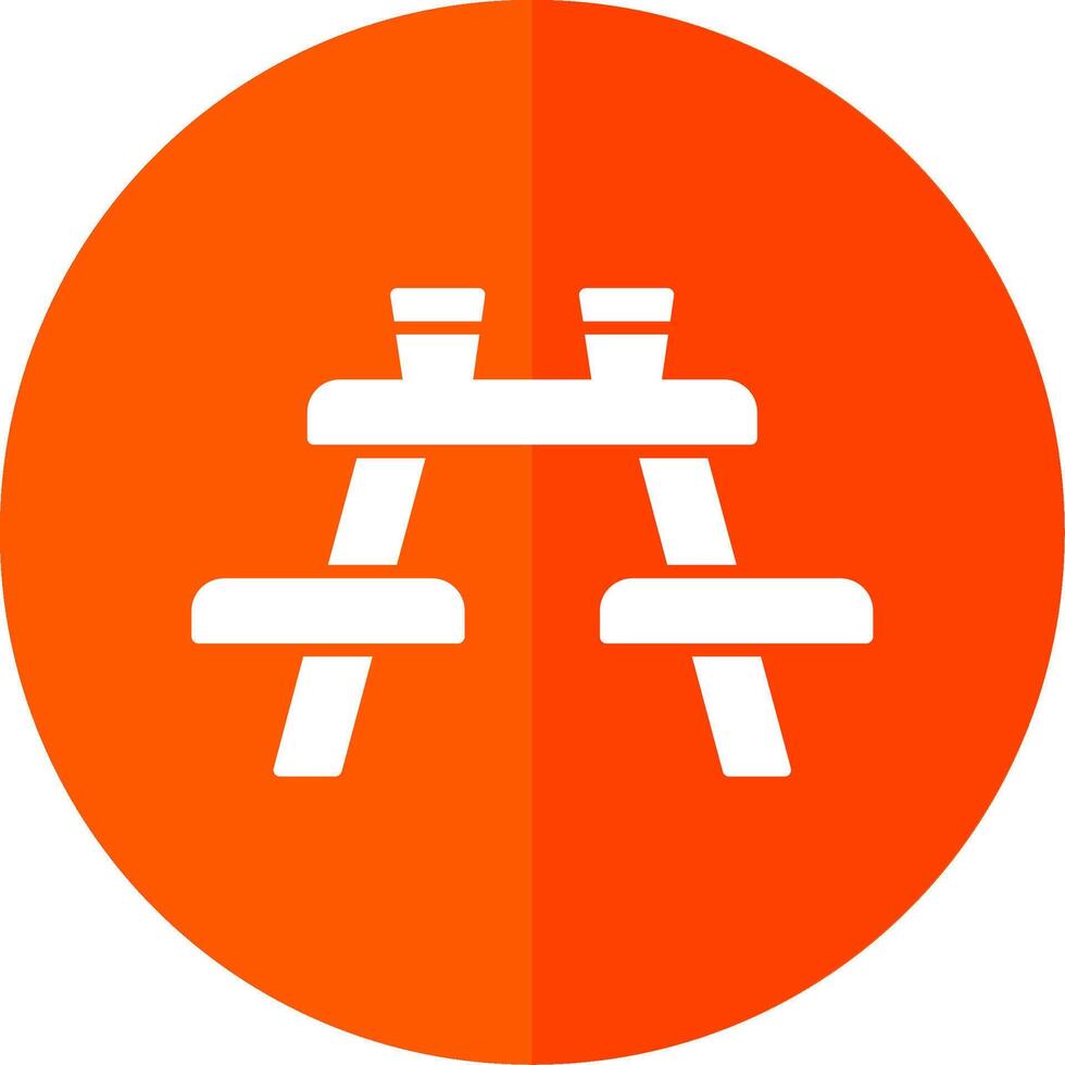 Picnic Table Glyph Red Circle Icon vector