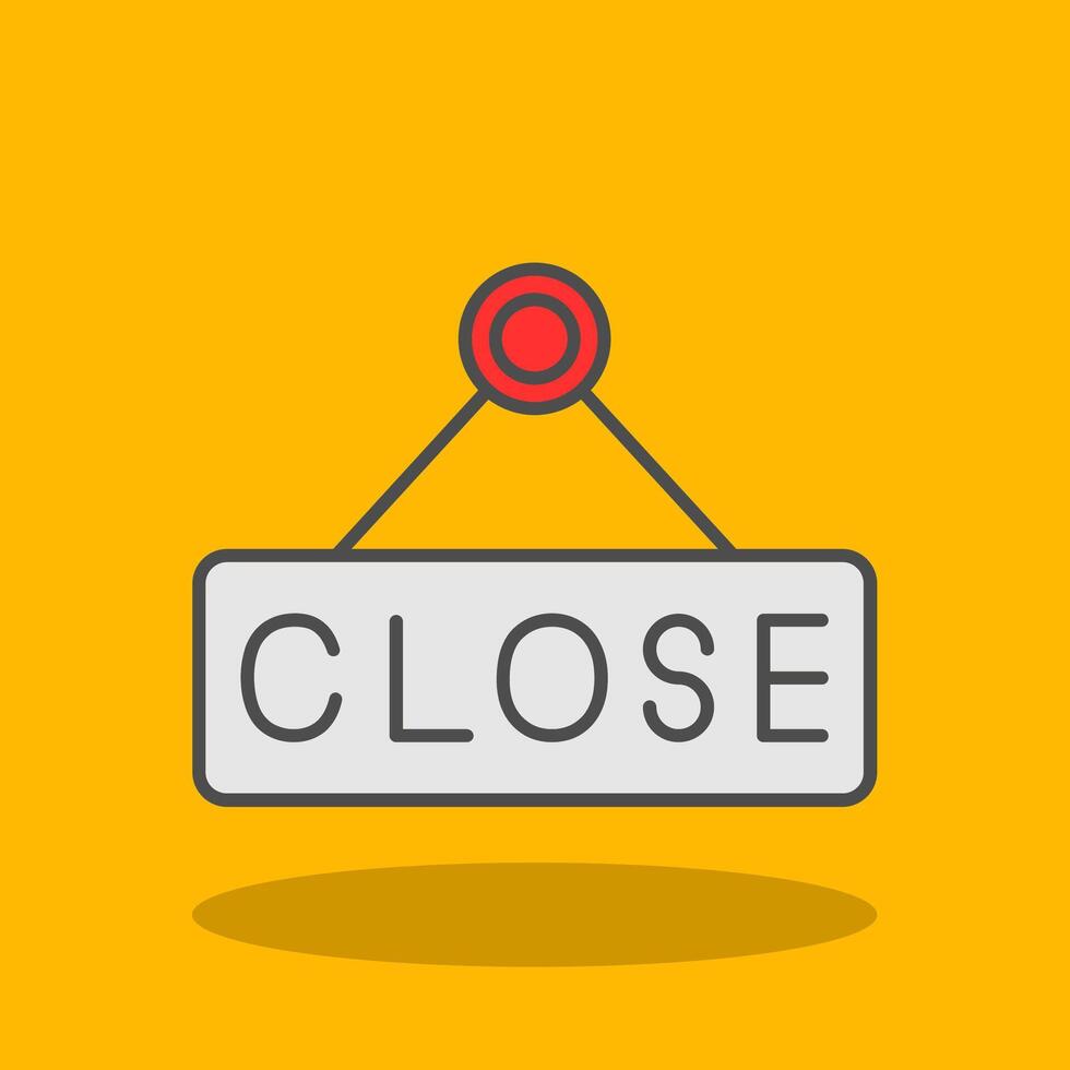 Close Filled Shadow Icon vector