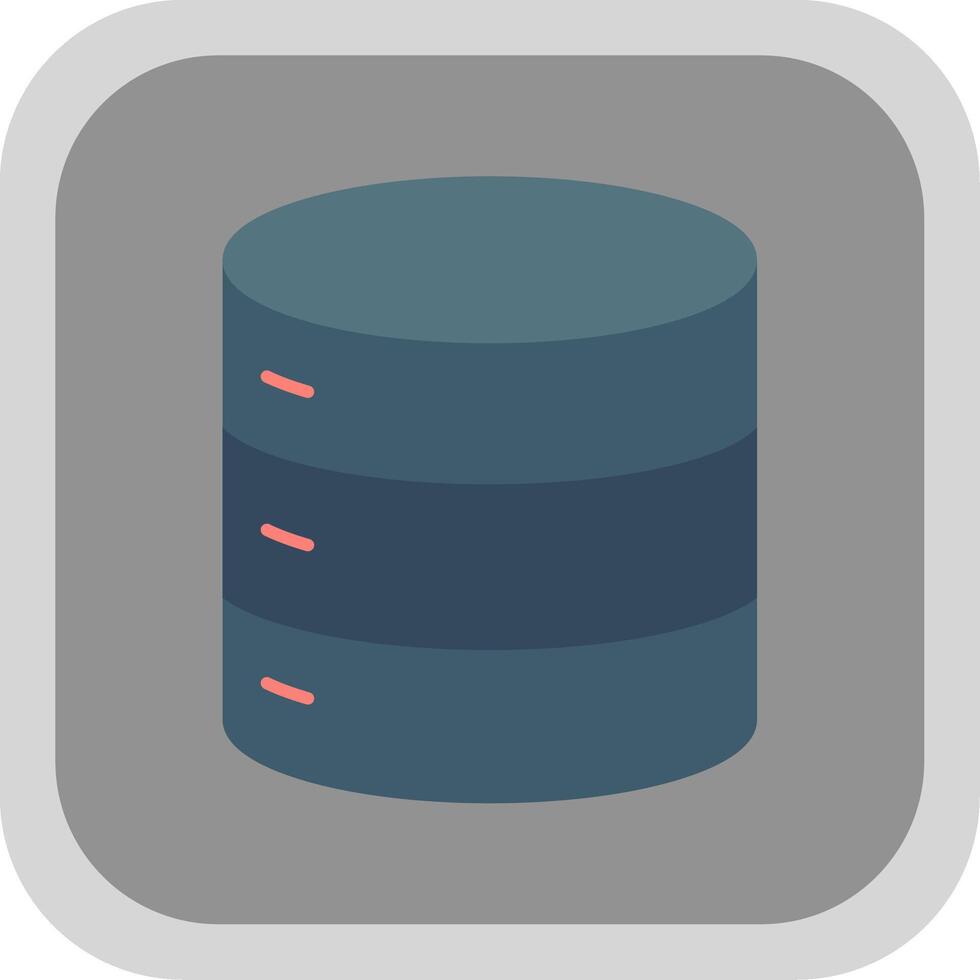 Database Flat Round Corner Icon vector