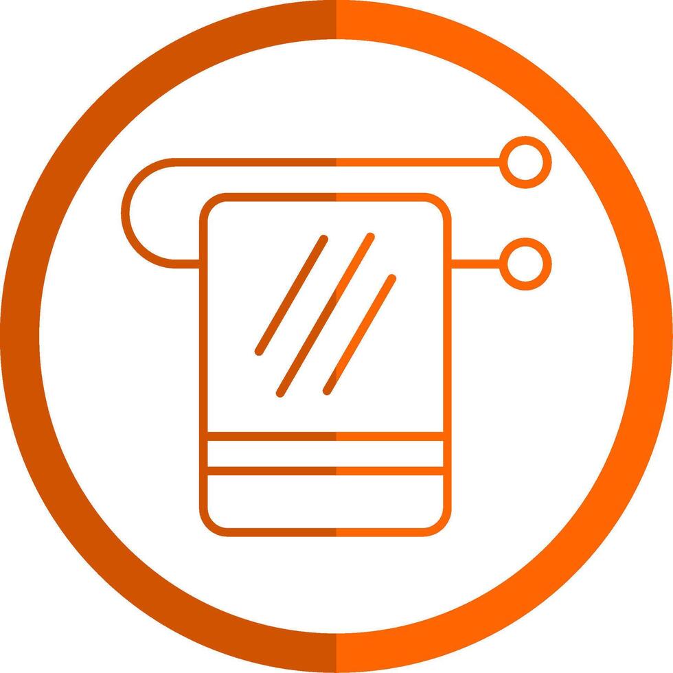 Towel Rack Line Orange Circle Icon vector
