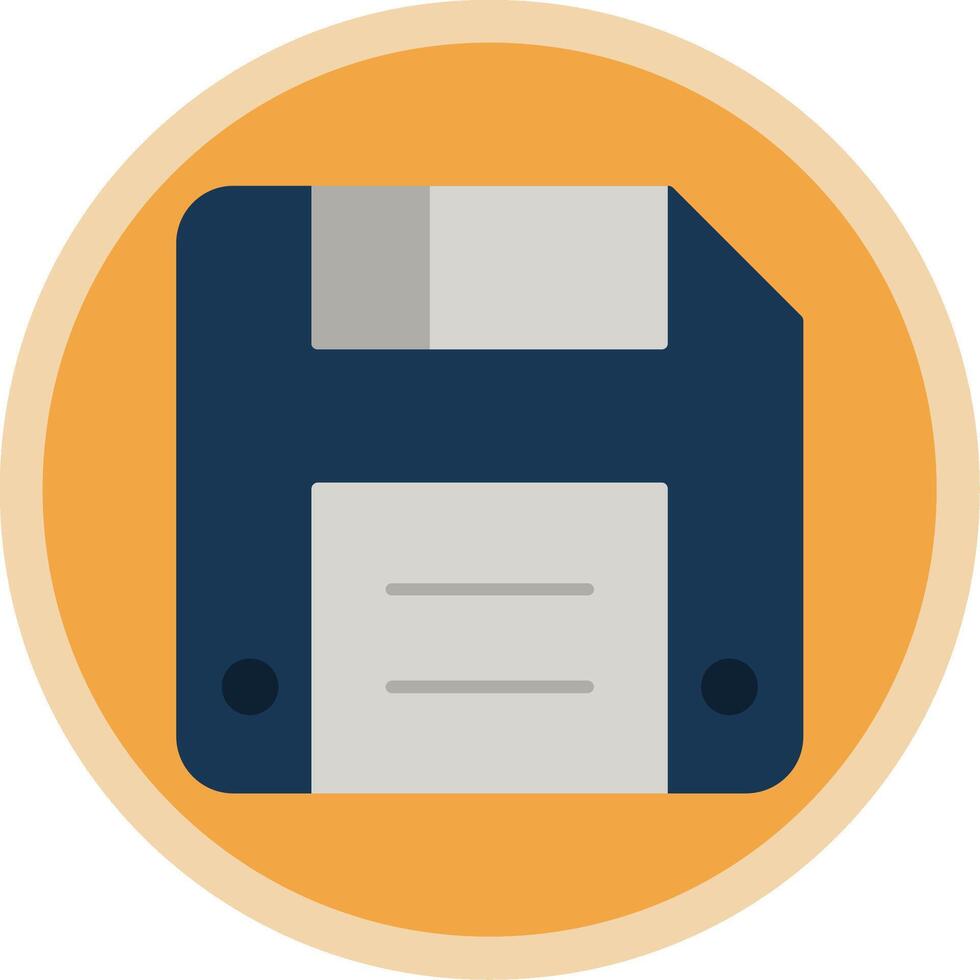 Diskette Flat Multi Circle Icon vector