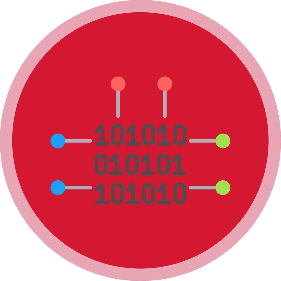 Binary Code Flat Multi Circle Icon vector