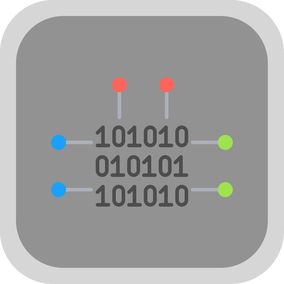 Binary Code Flat Round Corner Icon vector