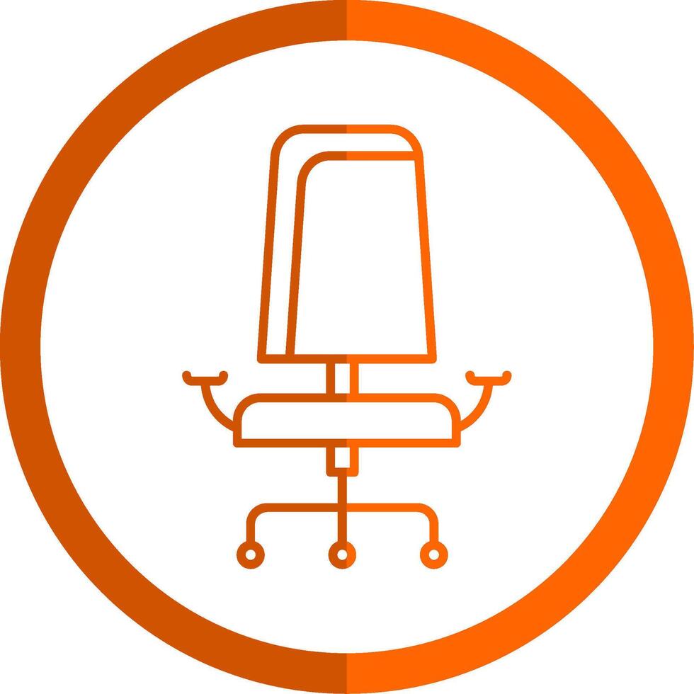 Office chair Line Orange Circle Icon vector