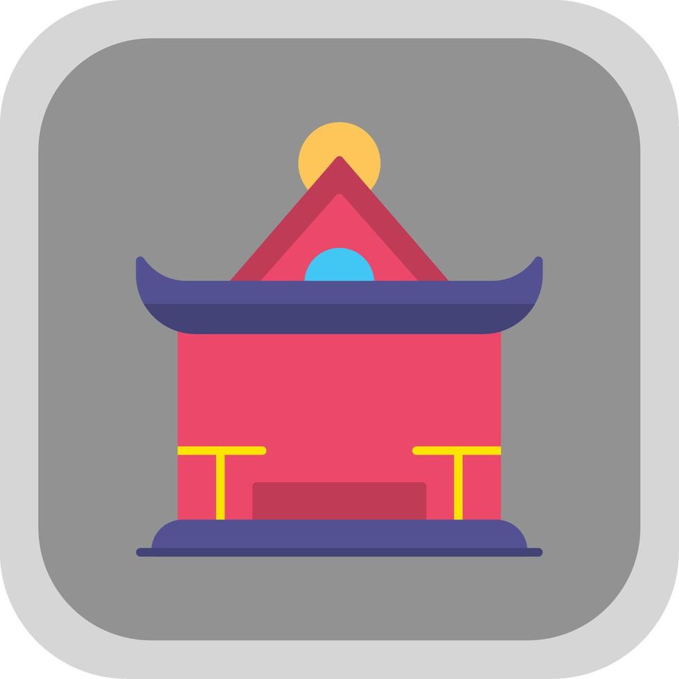 Pavilion Flat Round Corner Icon vector