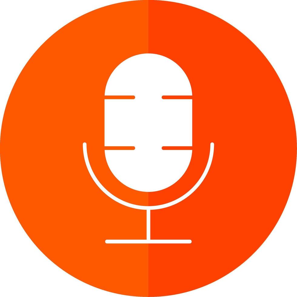 Podcast Glyph Red Circle Icon vector