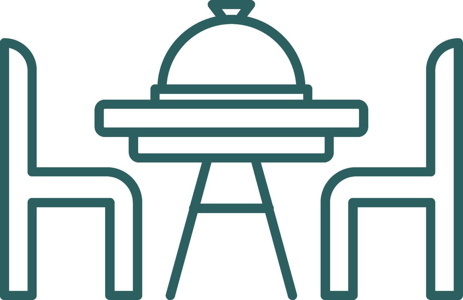 Dinner Table Line Gradient Round Corner Icon vector
