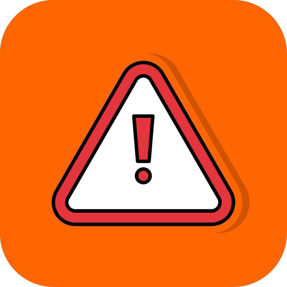 Alert Filled Orange background Icon vector