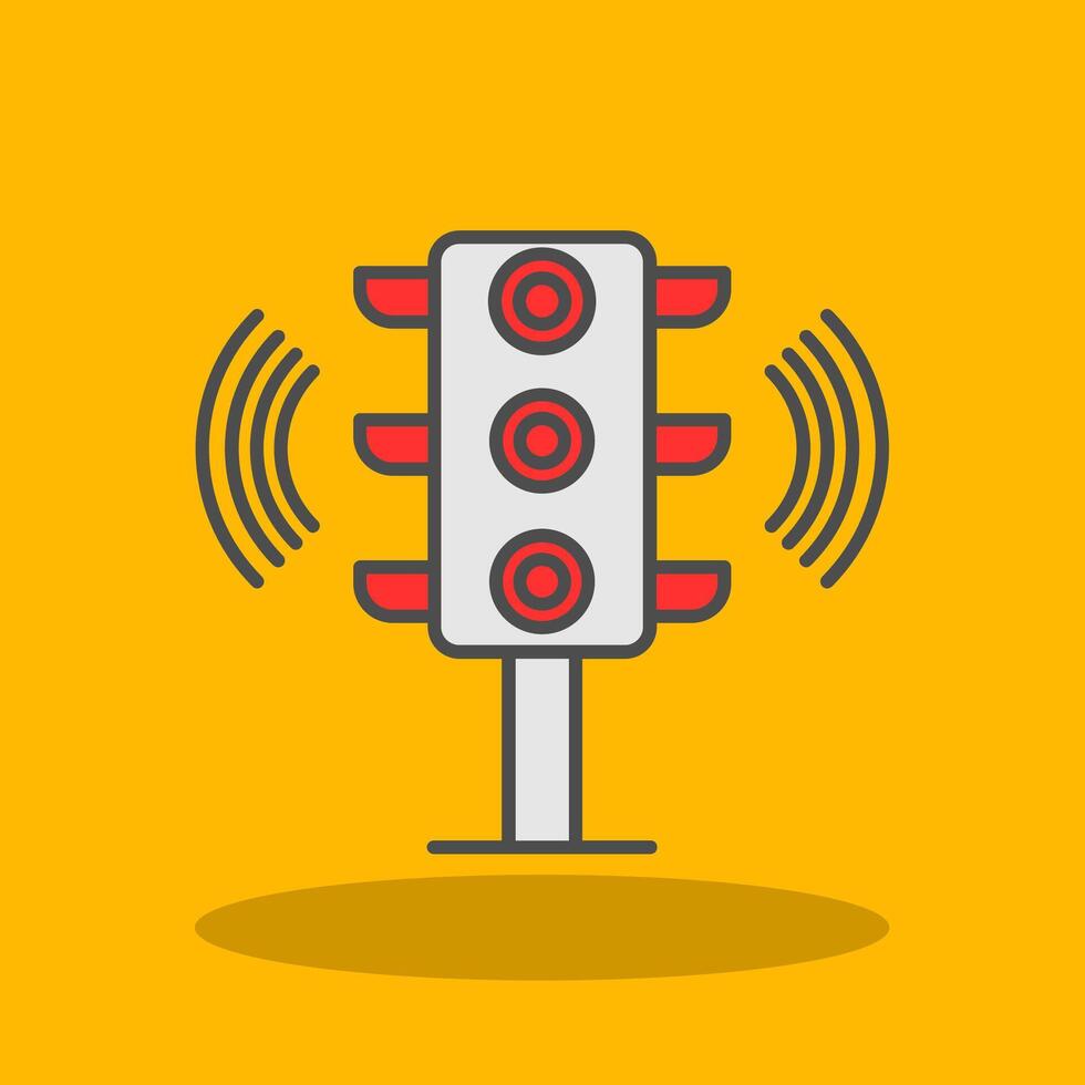 Traffic Signal Filled Shadow Icon vector