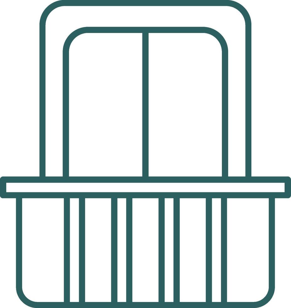 Balcony Line Gradient Round Corner Icon vector