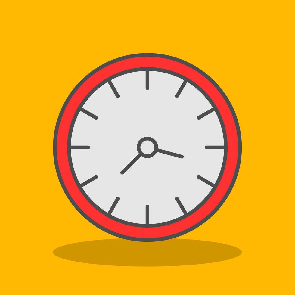 Clock Filled Shadow Icon vector