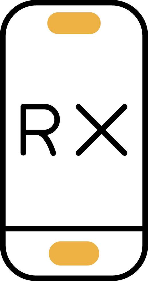 Rx Skined Filled Icon vector