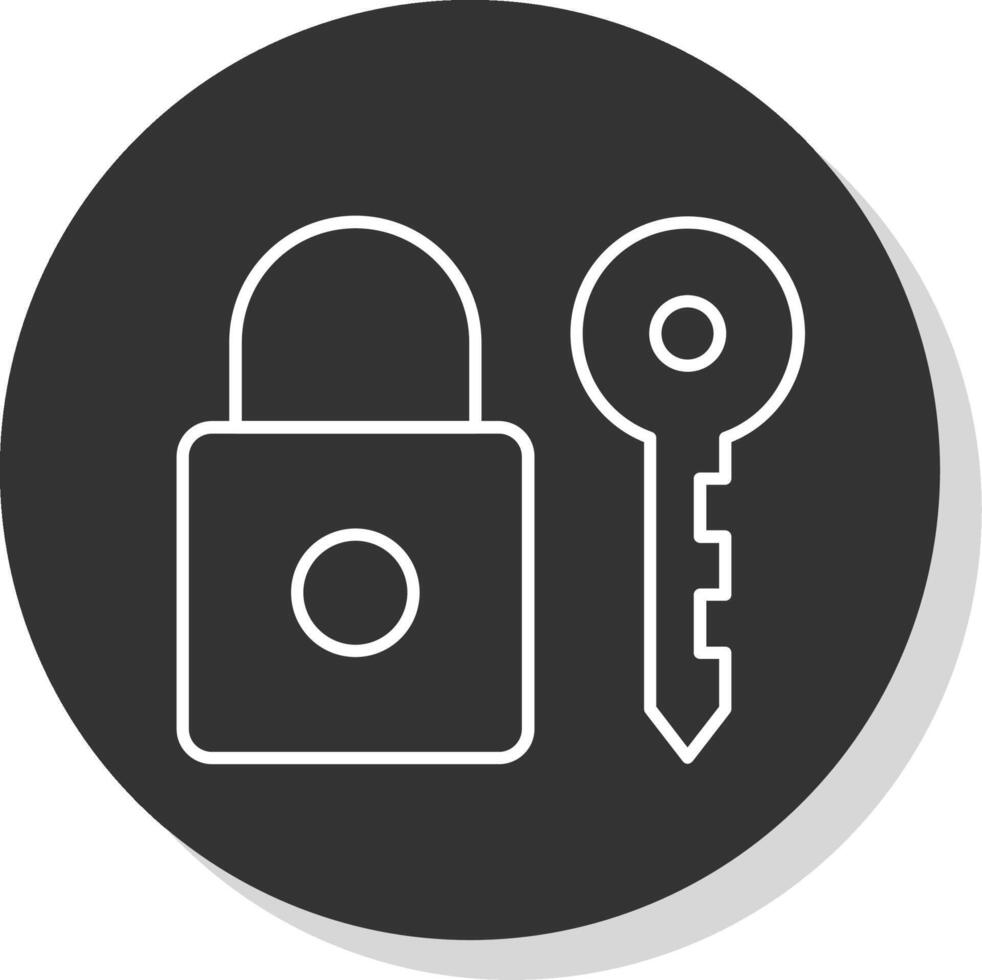 Key Line Grey Circle Icon vector