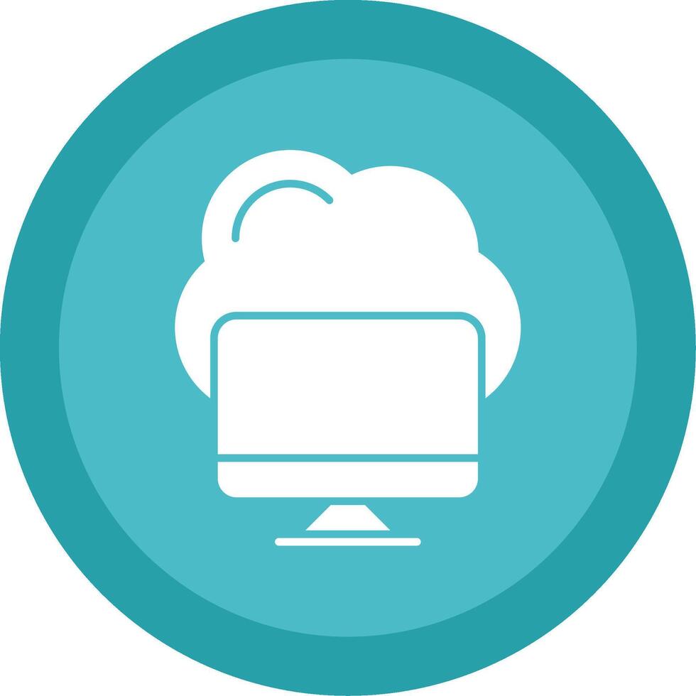 Cloud Computing Glyph Multi Circle Icon vector