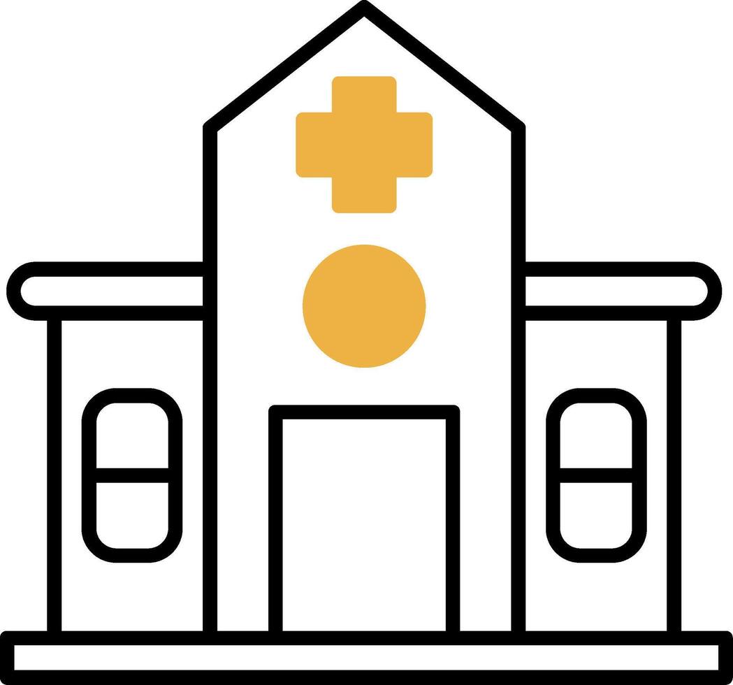 Hospital Skined Filled Icon vector