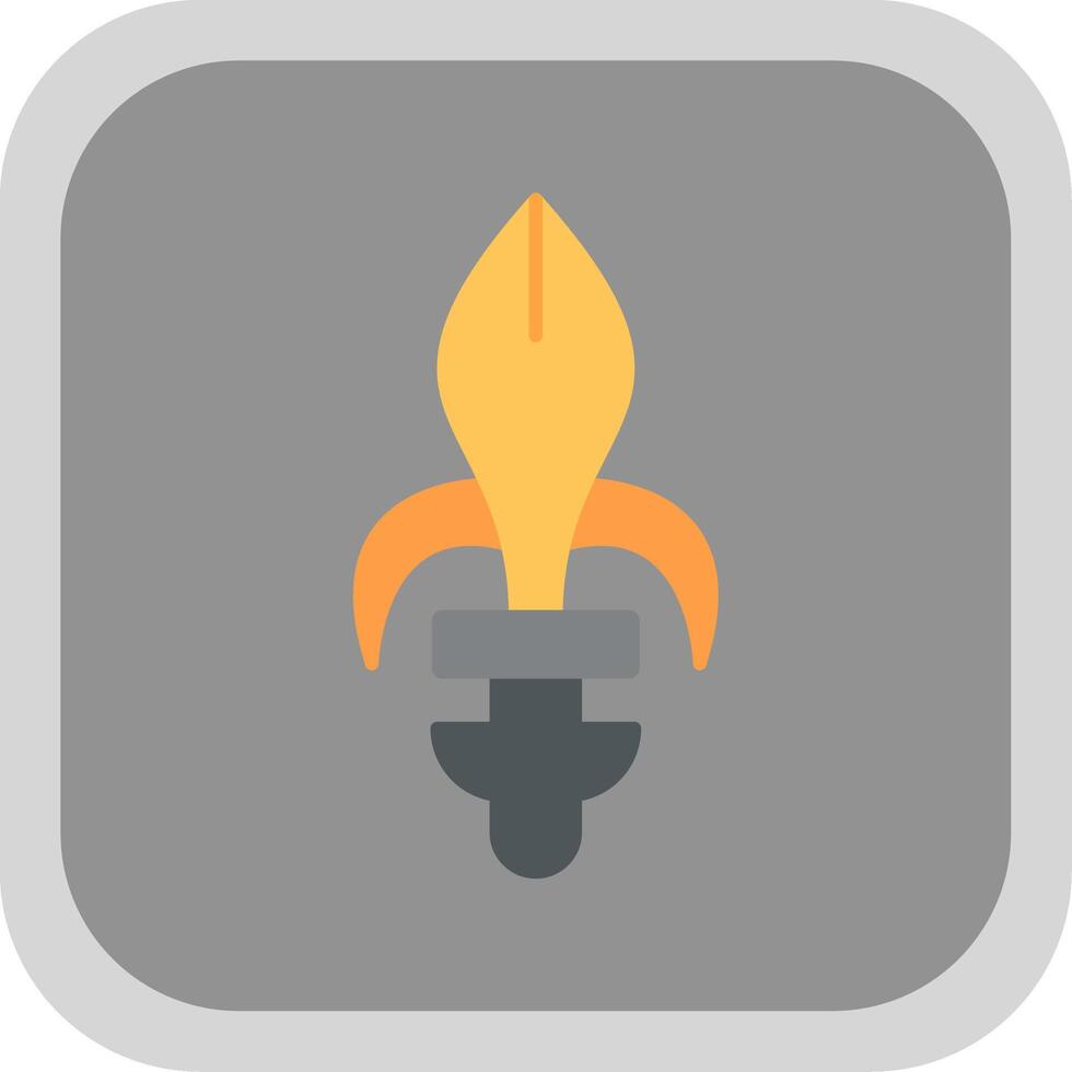 Fleur de lis Flat Round Corner Icon vector