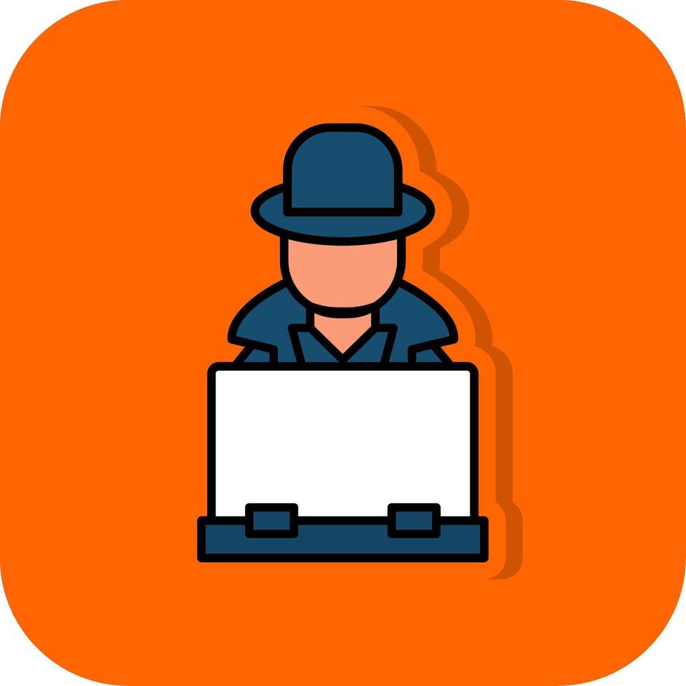 Hacker Filled Orange background Icon vector