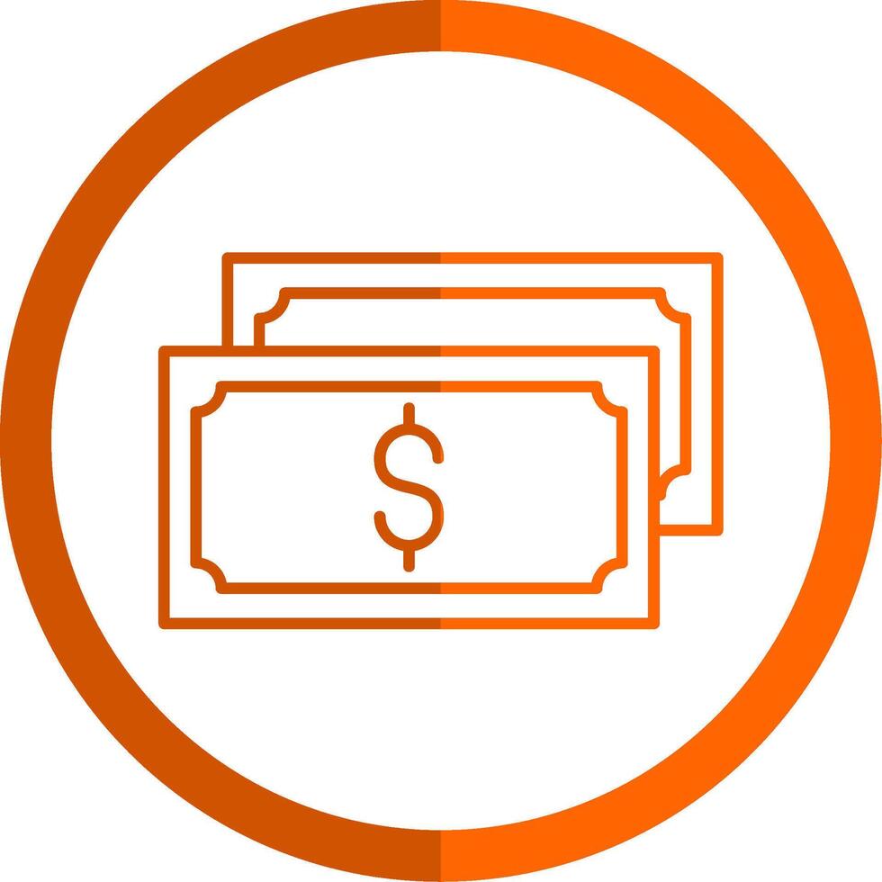 Cash Flow Line Orange Circle Icon vector