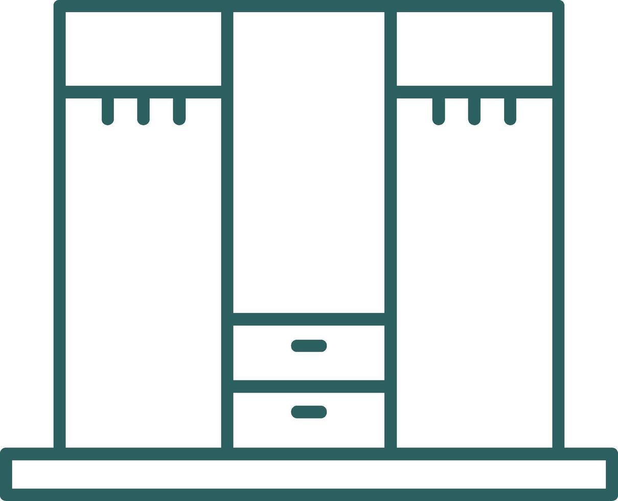 Closet Line Gradient Round Corner Icon vector