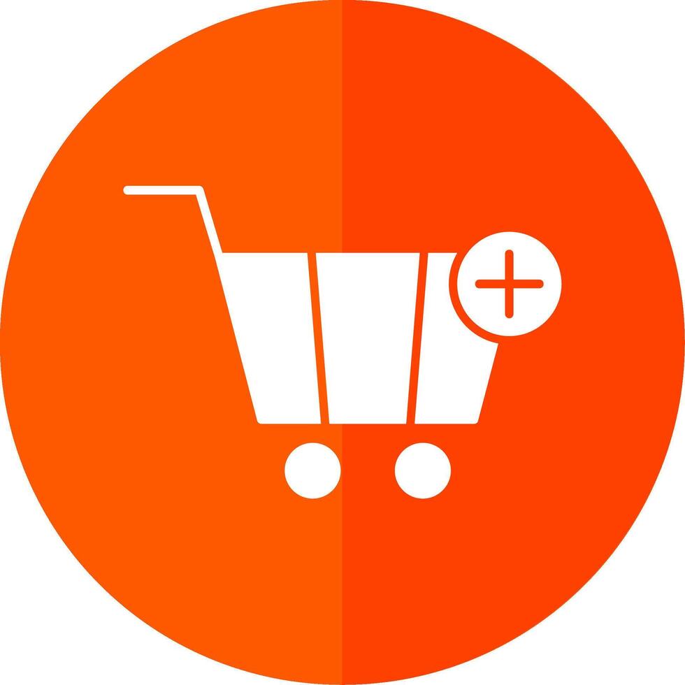 Add To Cart Glyph Red Circle Icon vector