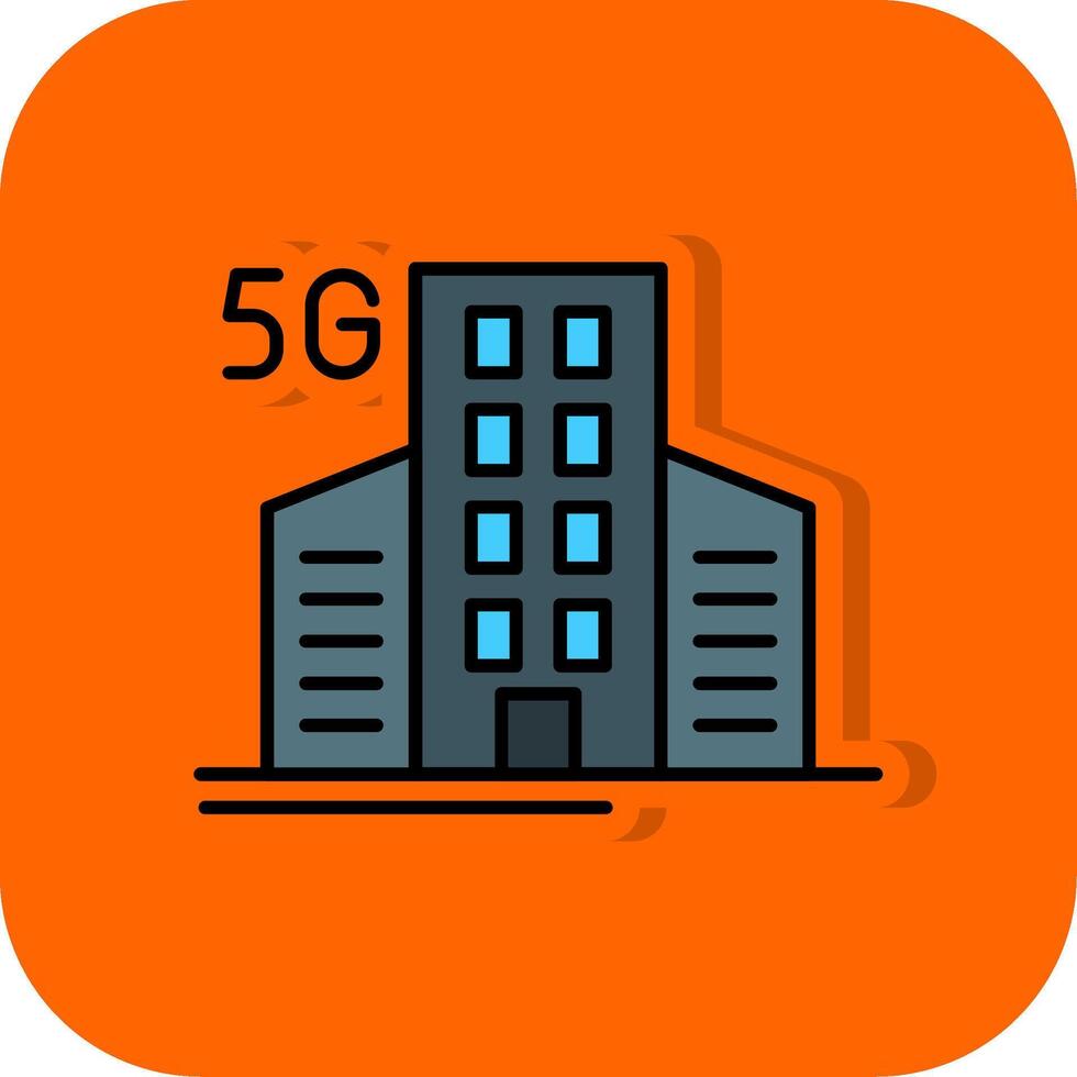 Building Filled Orange background Icon vector