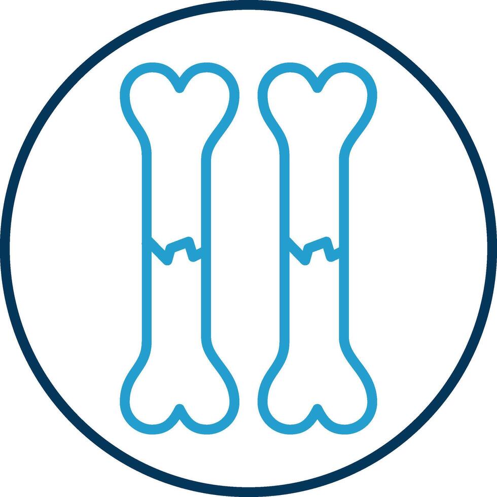 Bone Line Blue Two Color Icon vector