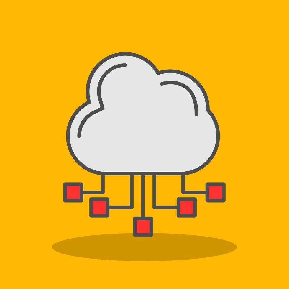 Cloud Server Filled Shadow Icon vector