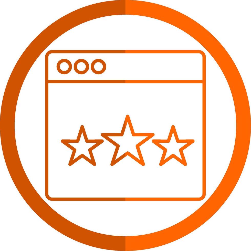 Web Rating Line Orange Circle Icon vector