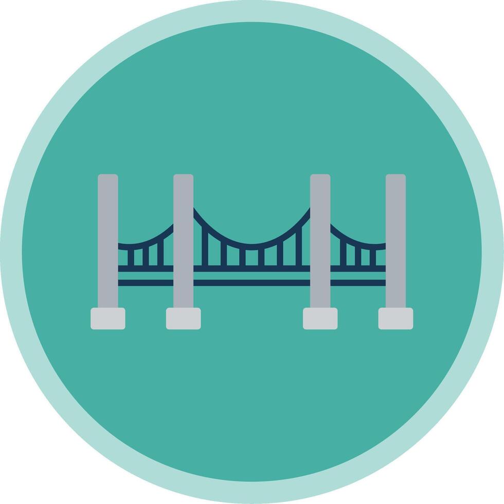 Bridge Flat Multi Circle Icon vector