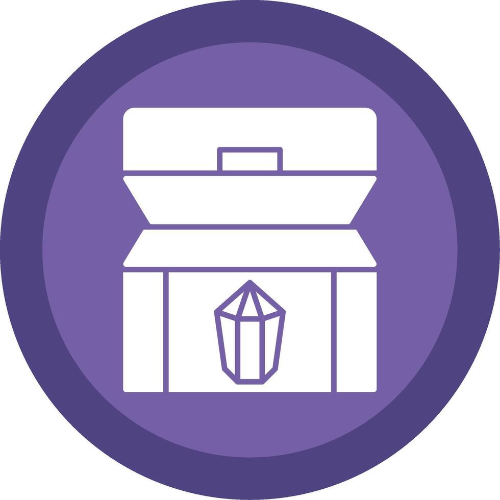 Treasure chest Glyph Multi Circle Icon vector