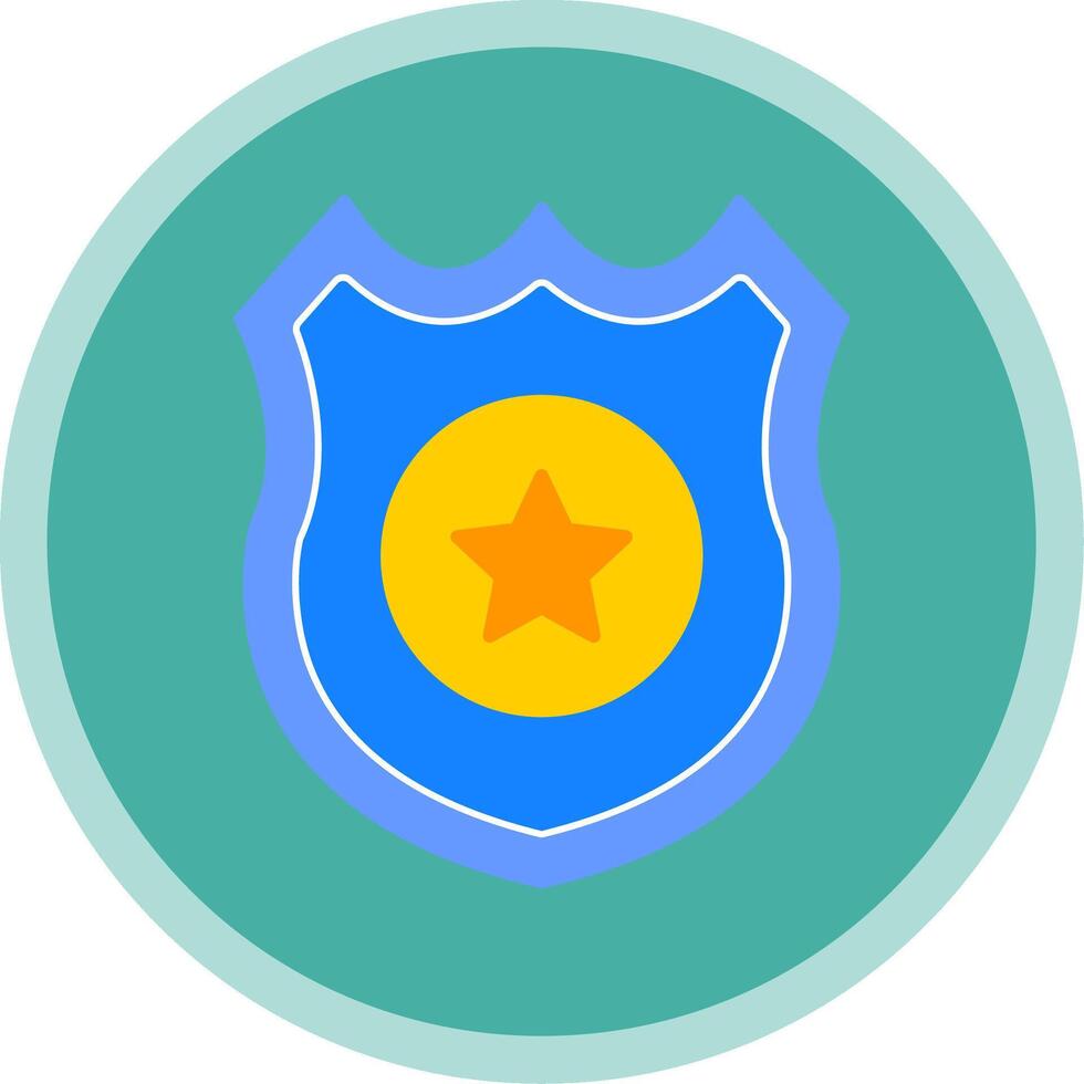Police Badge Flat Multi Circle Icon vector