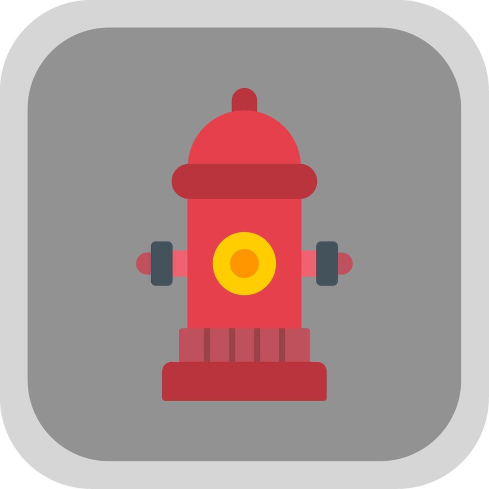 Fire Hydrant Flat Round Corner Icon vector