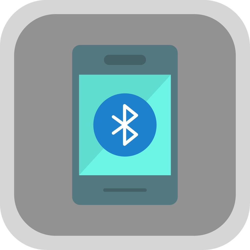 Bluetooth Flat Round Corner Icon vector
