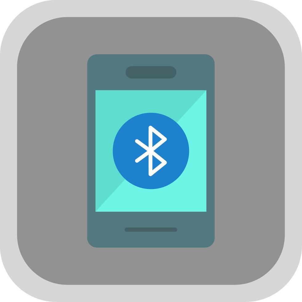 Bluetooth Flat Round Corner Icon vector