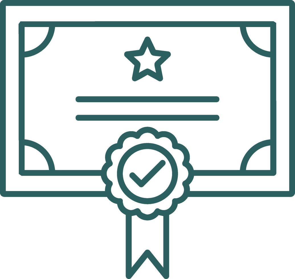 Qualify Line Gradient Round Corner Icon vector