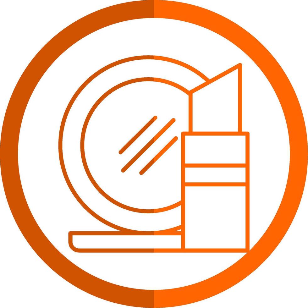 Makeup Line Orange Circle Icon vector