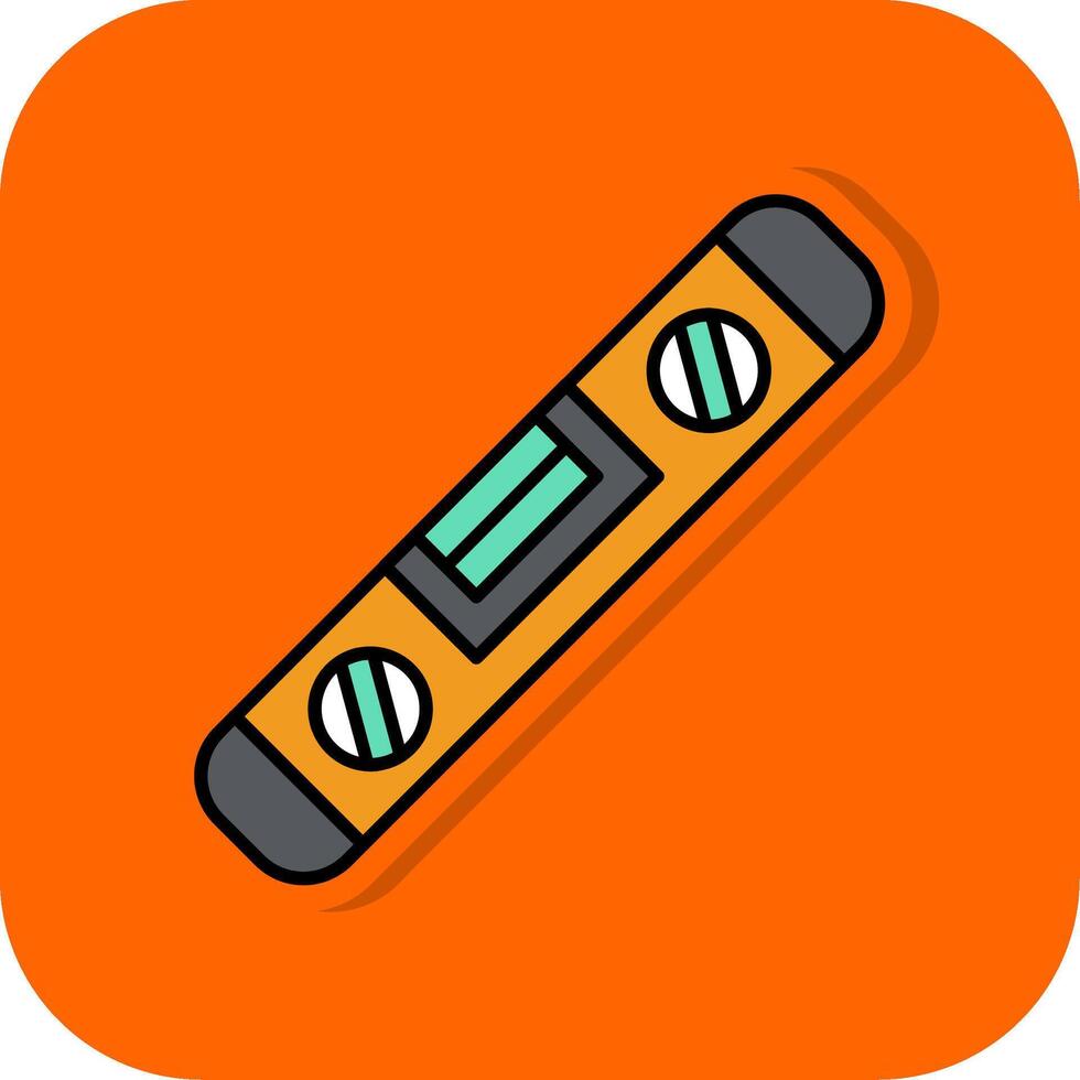 Spirit Level Filled Orange background Icon vector