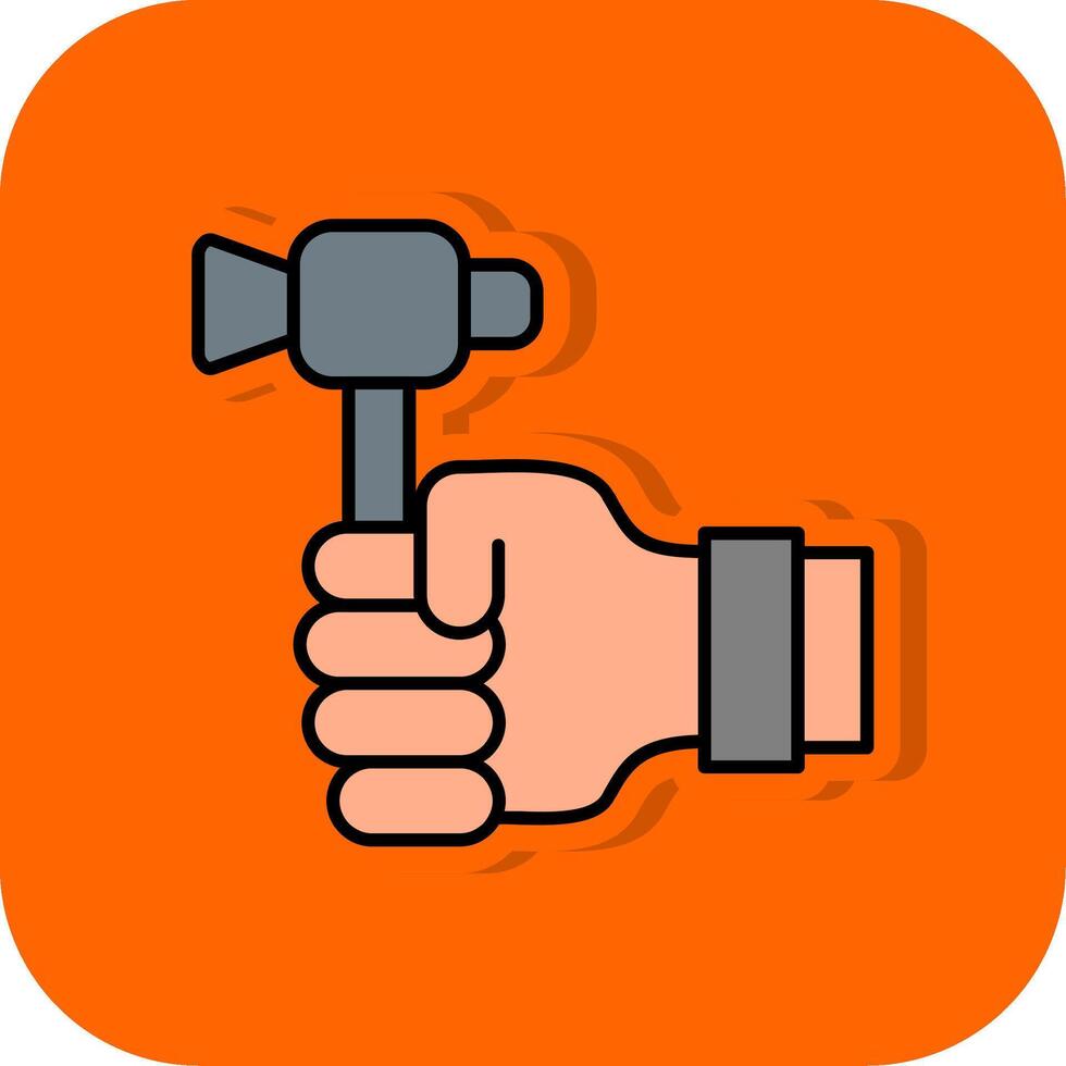 Labour Day Filled Orange background Icon vector