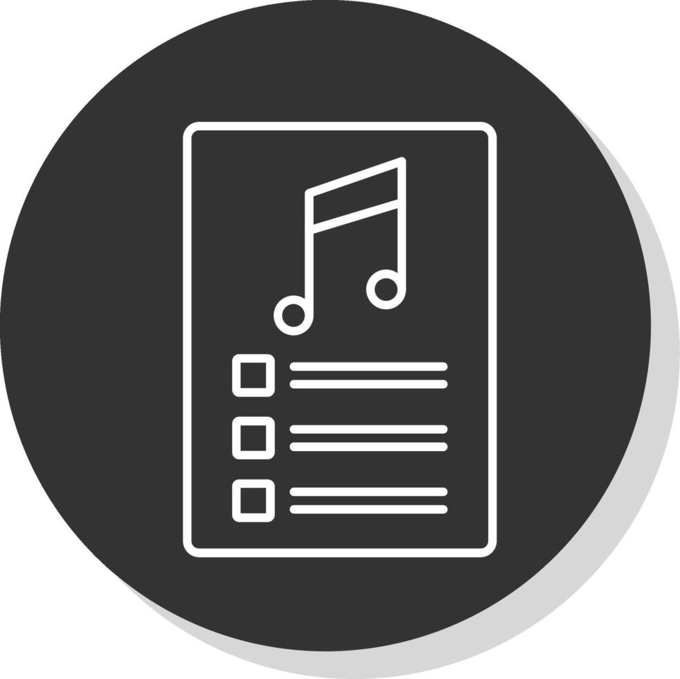 PlayList Line Grey Circle Icon vector