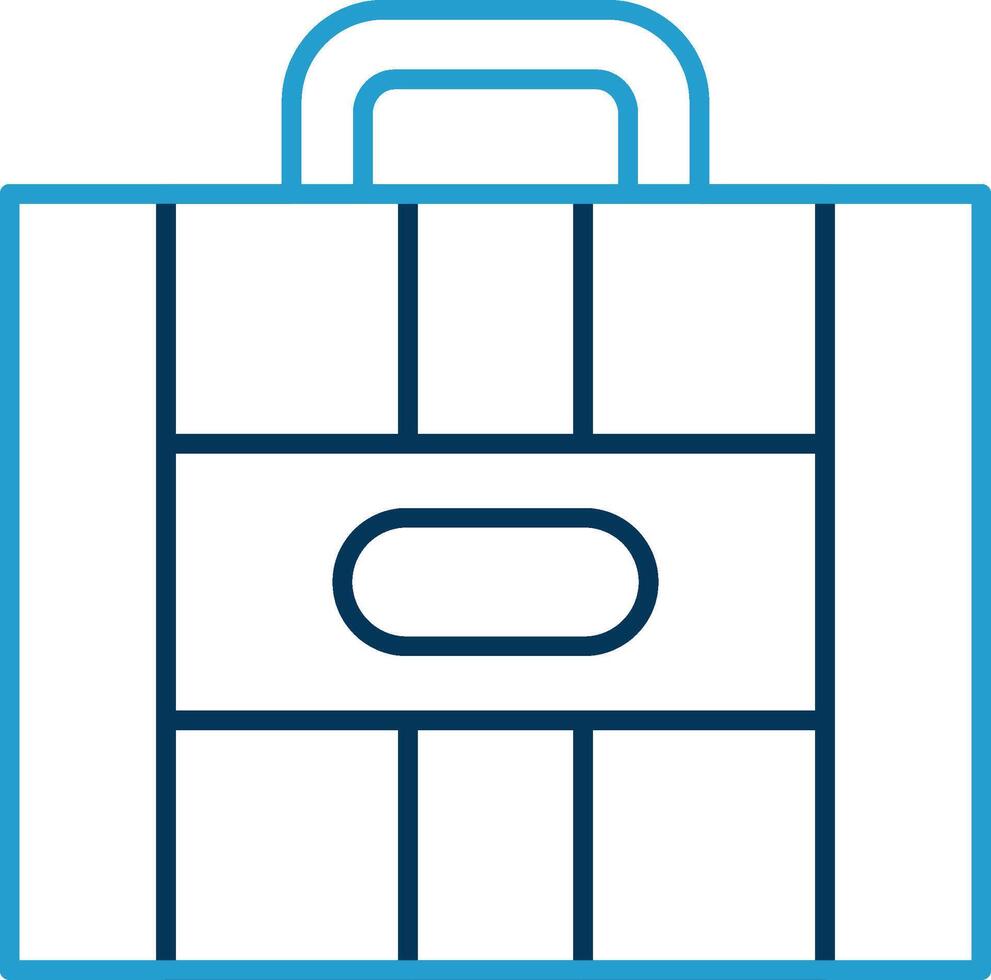 Suitcase Line Blue Two Color Icon vector