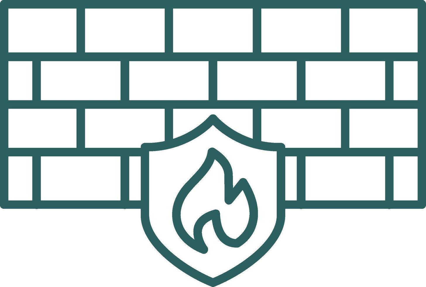 Firewall Line Gradient Round Corner Icon vector