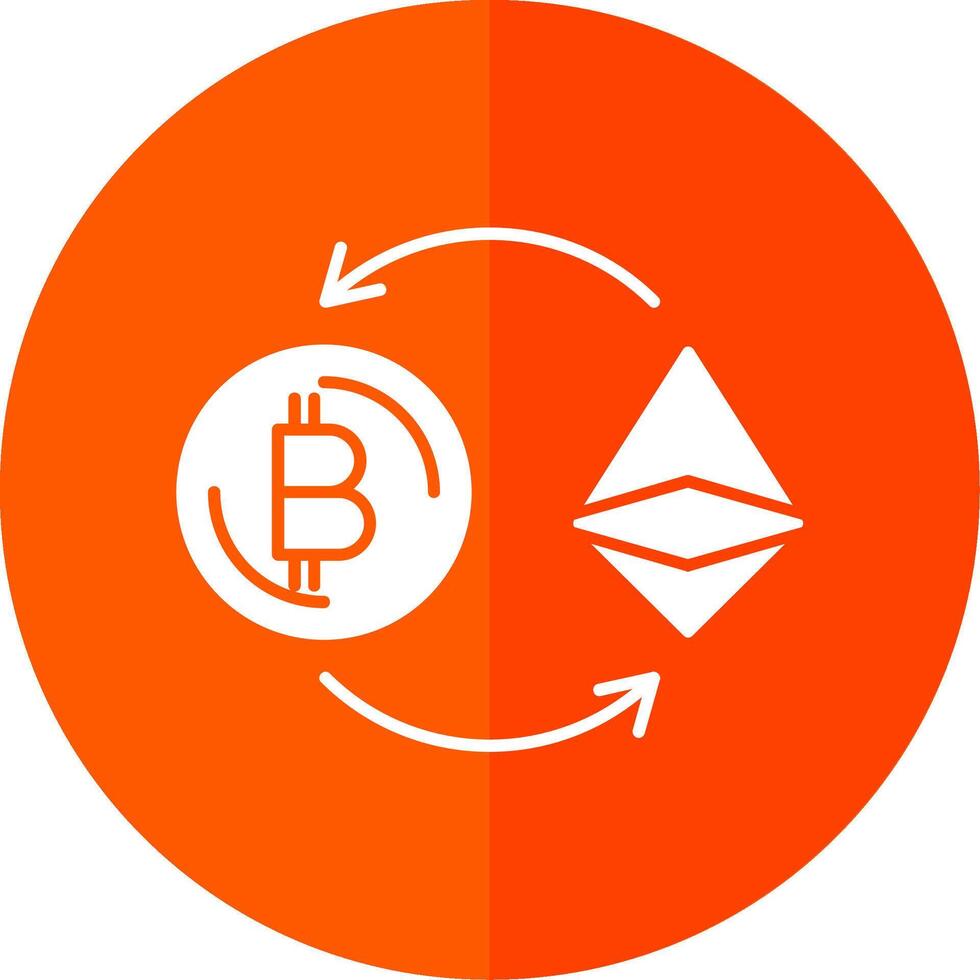 ethereum glifo rojo circulo icono vector