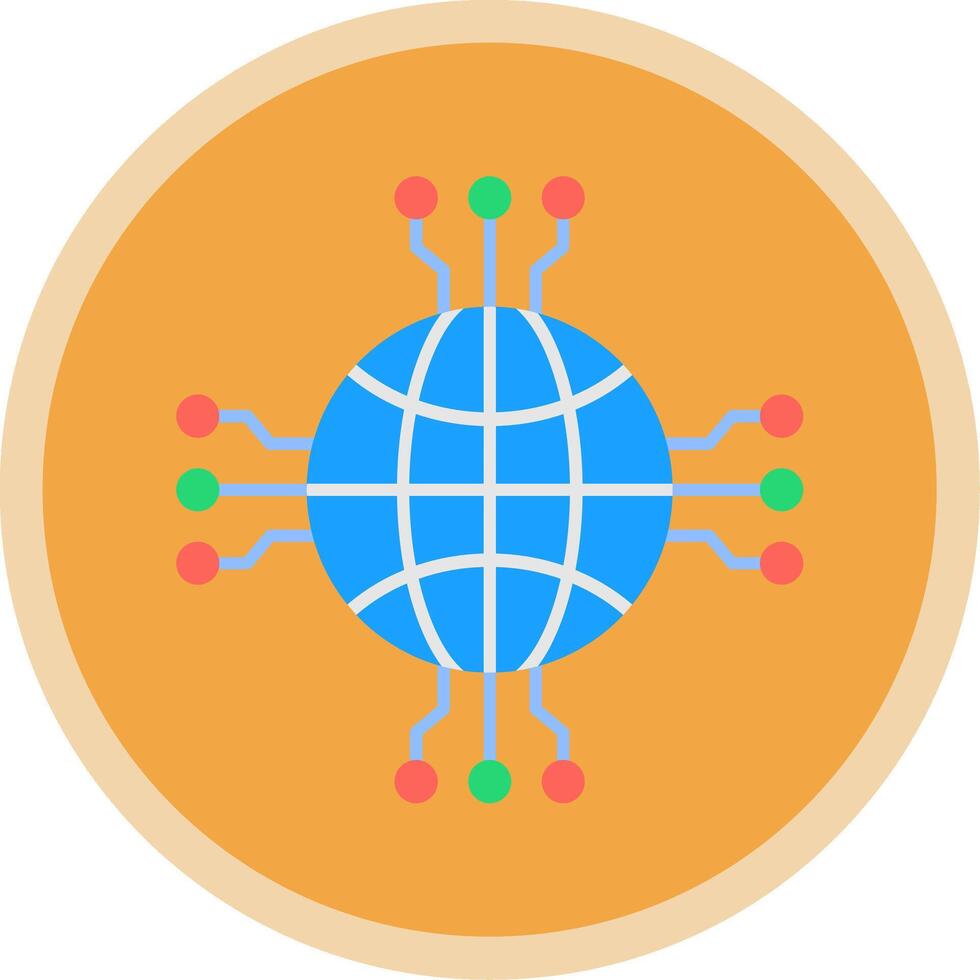 Network Flat Multi Circle Icon vector