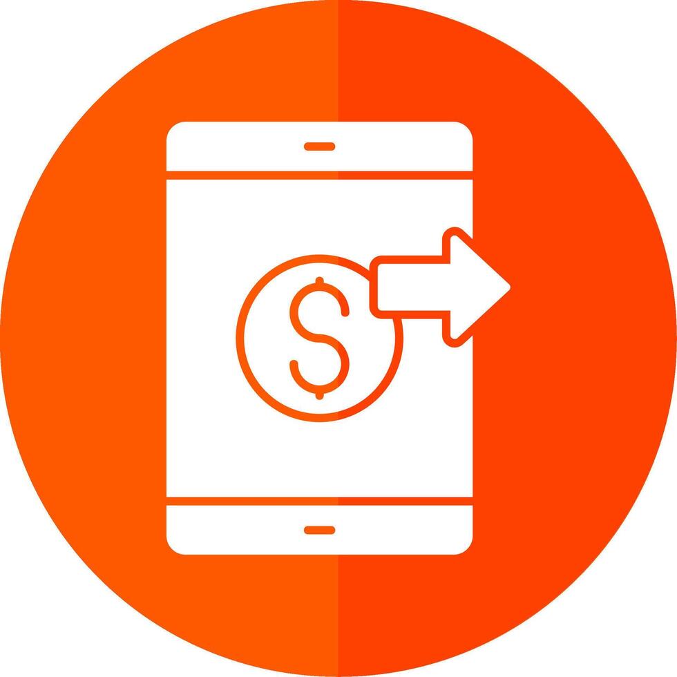 Send Money Glyph Red Circle Icon vector