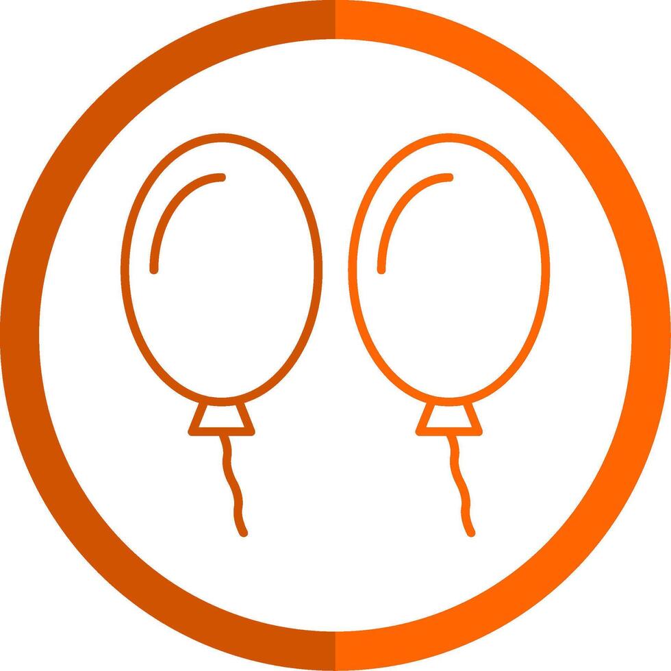 Balloons Line Orange Circle Icon vector