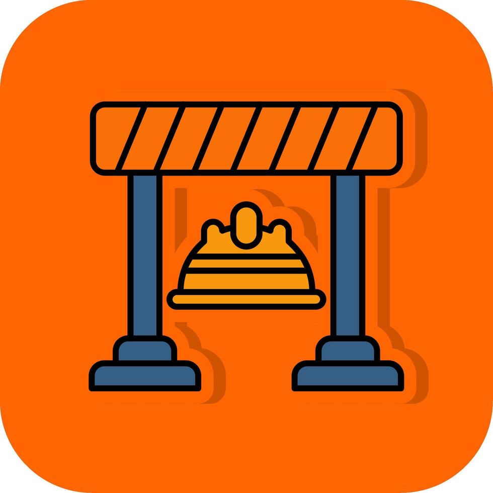 Barrier Filled Orange background Icon vector
