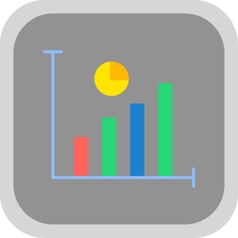 Statistics Flat Round Corner Icon vector