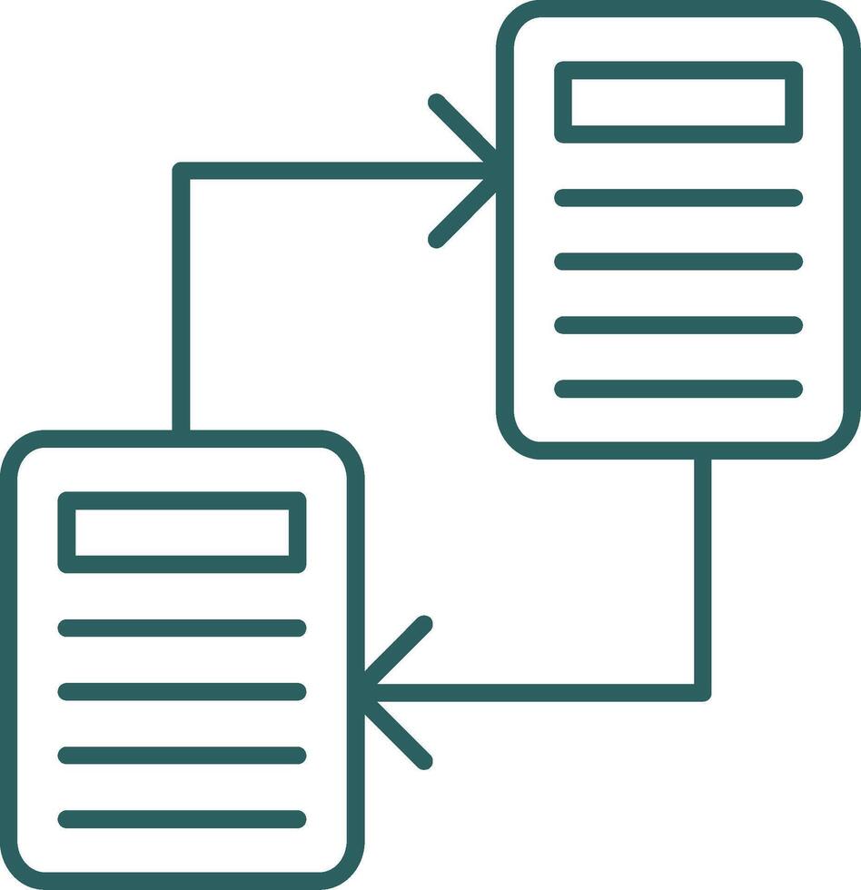 File Sharing Line Gradient Round Corner Icon vector